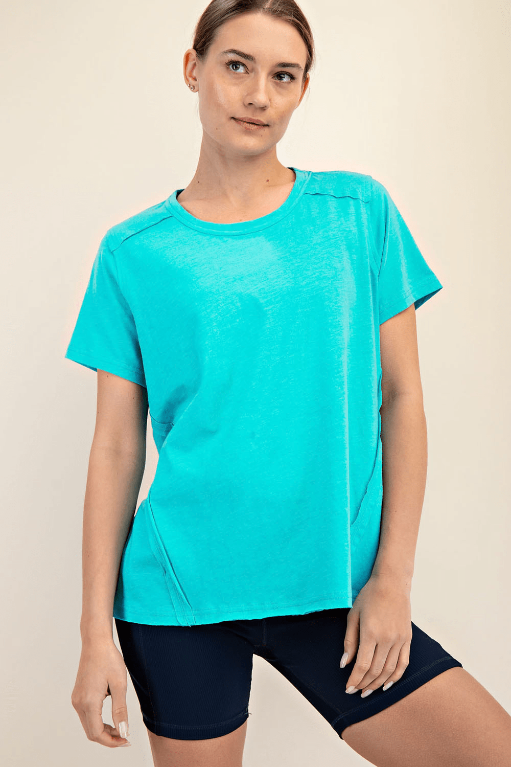 Cotton Slub Shot Sleeve Top - Hype Up