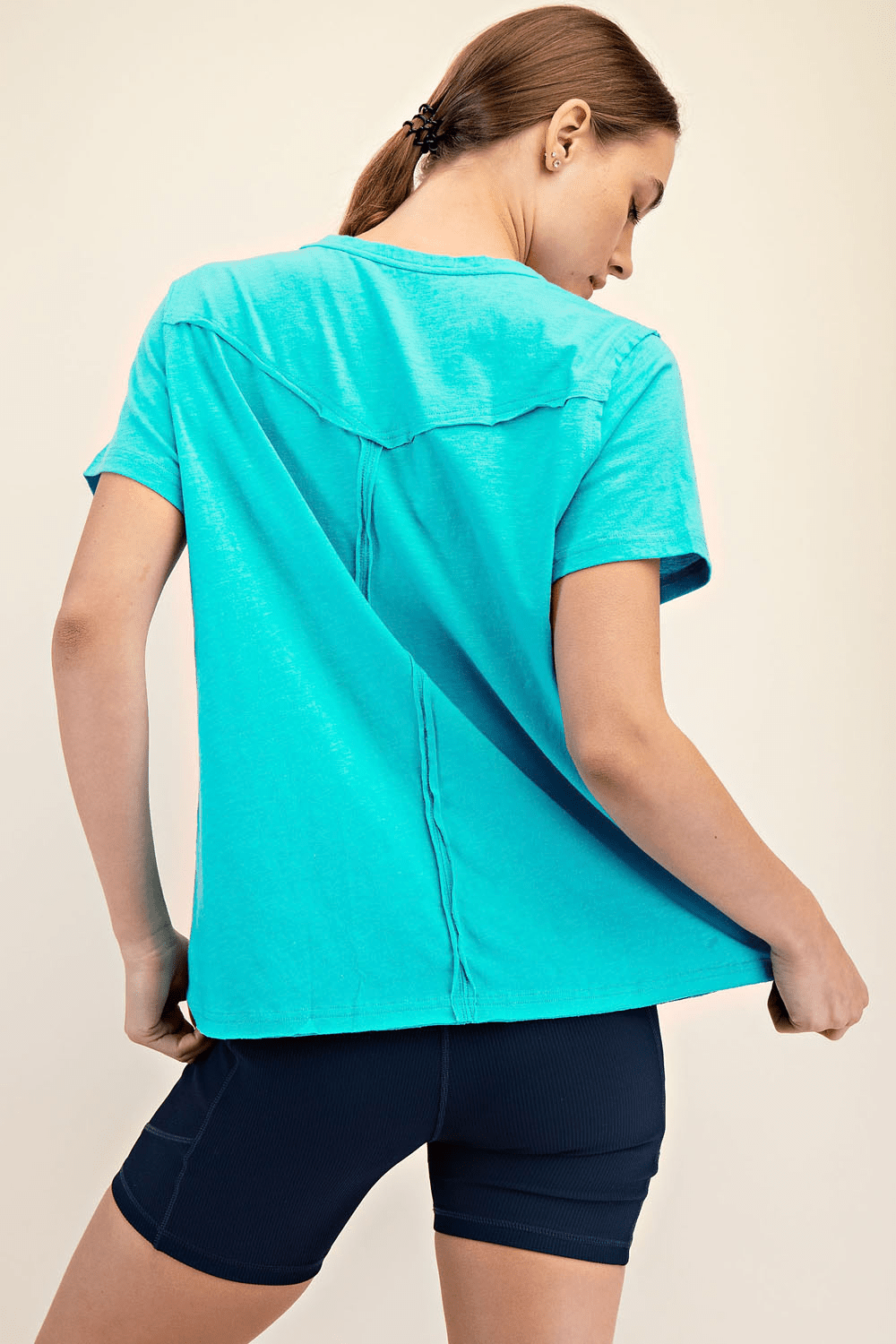 Cotton Slub Shot Sleeve Top - Hype Up