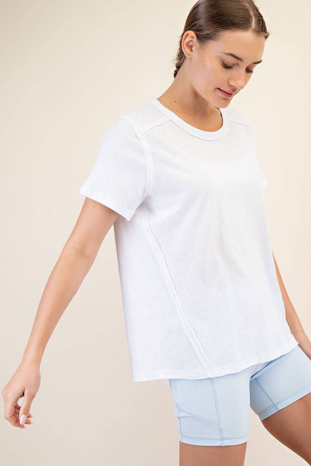 Cotton Slub Shot Sleeve Top - Hype Up